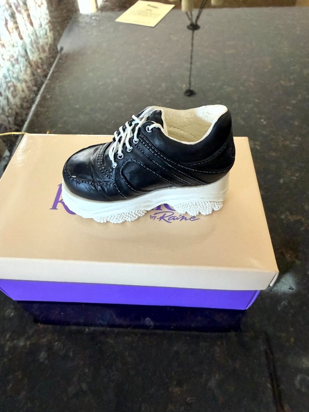 Just the Right Shoe Sneaking By 25035 Black Platform Sneaker Figurine Box